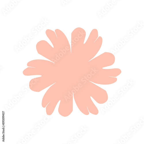 Abstract flowers. Spring flora. Flat vector illustration on white background
