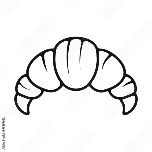 Visuel de croissant, pâtisserie française, viennoiserie vectorielle 