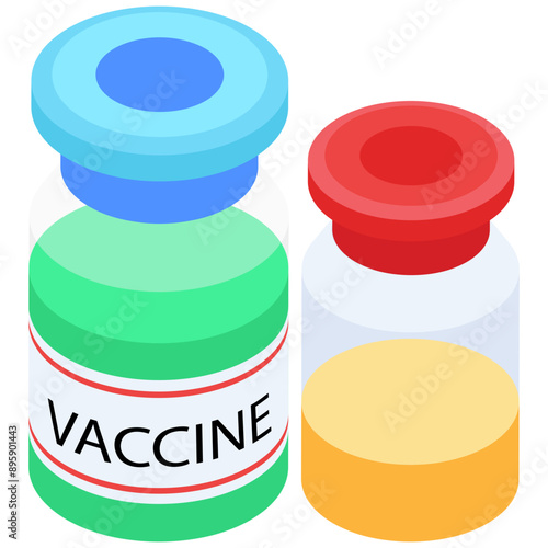 Isometric Vaccine Vials