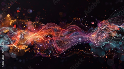 A Data Visualization with Colorful and Dynamic Light Waves.