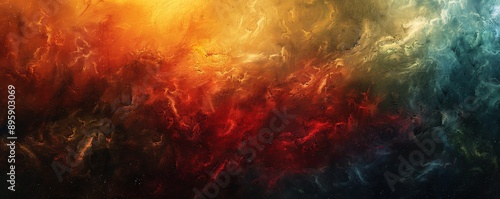 Fiery Shadows of the Abyss - Dark Fantasy Horror Blend Background with Abstract Textures and Vibrant Colors