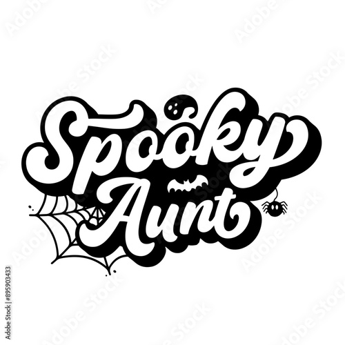 Spooky Aunt Svg | Halloween Svg | Halloween Retro Svg | Aunt Life Svg | Halloween Shirt Svg | Aunt Shirt photo