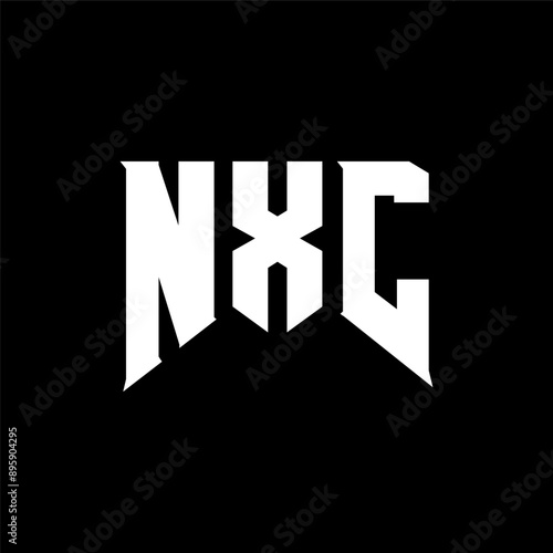 NXC letter logo design for technology company. NXC logo design black and white color combination. NXC logo, NXC vector, NXC design, NXC icon, NXC alphabet. NXC typography logo design. photo