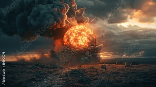 Sun emerges from smoke after apocalypse
