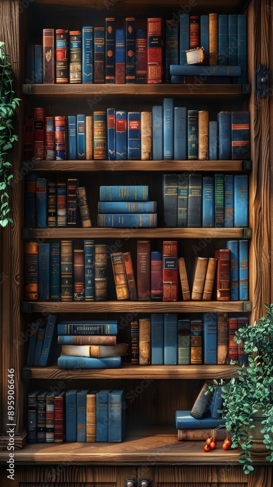 Colorful Books Stacked on a Bookshelf Colorful Books Stacked on a Bookshelf