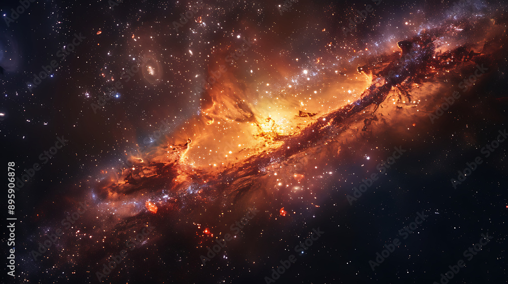 Fototapeta premium Galactic photography tour, camera drones in space, 