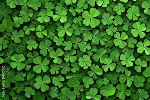 A lush green background of four-leaf clovers, symbolizing luck and Irish heritage.