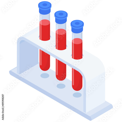Isometric Blood Test Tubes