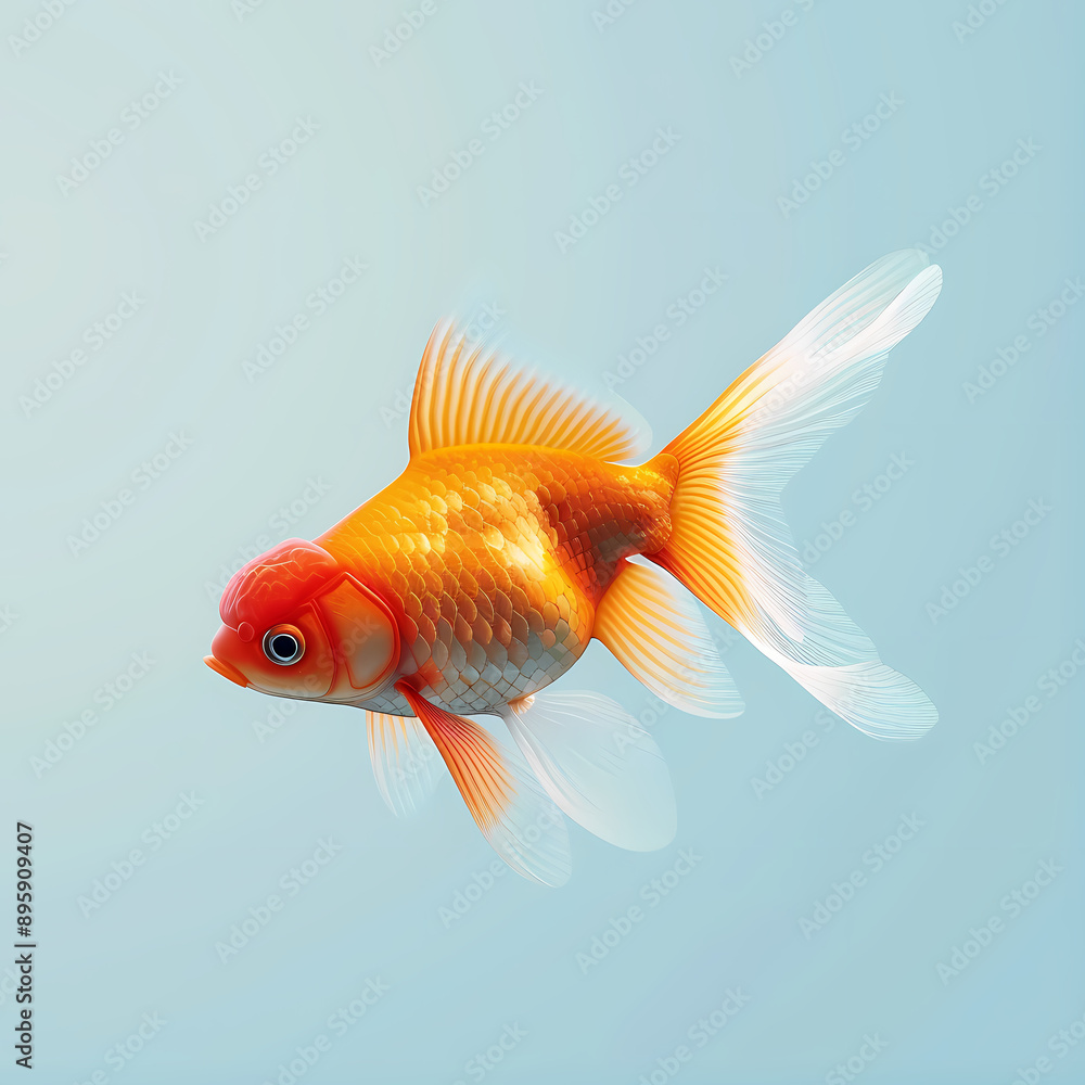 3D goldfish in white background vector image 3D goldfish in white background vector image
