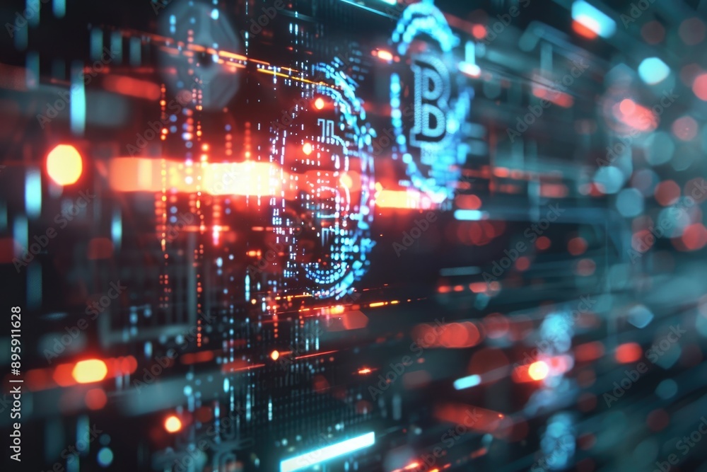 A futuristic digital world revolving around cryptocurrency, blockchain technology and data analytics. Concept of virtual economy and trading in the cybernetic age. A futuristic digital world revolving around cryptocurrency, blockchain technology and data analytics. Concept of virtual economy and trading in the cybernetic age.