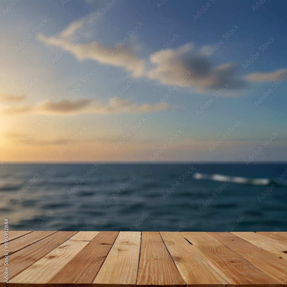 Wood table top on sea water and summer sky background Wooden ply and blurry sea background
Wood table top on sea water and summer sky background Wooden ply and blurry sea background