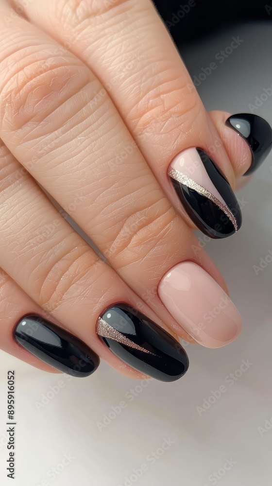 Stylish nail art being created, creativity, nail salon Stylish nail art being created, creativity, nail salon