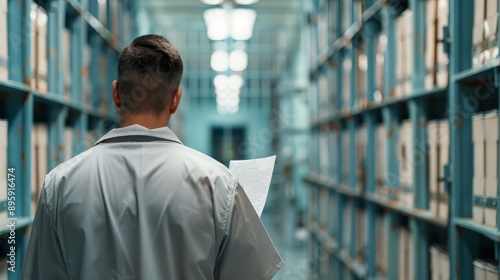 Inmate studying legal documents, selfrepresentation, determination