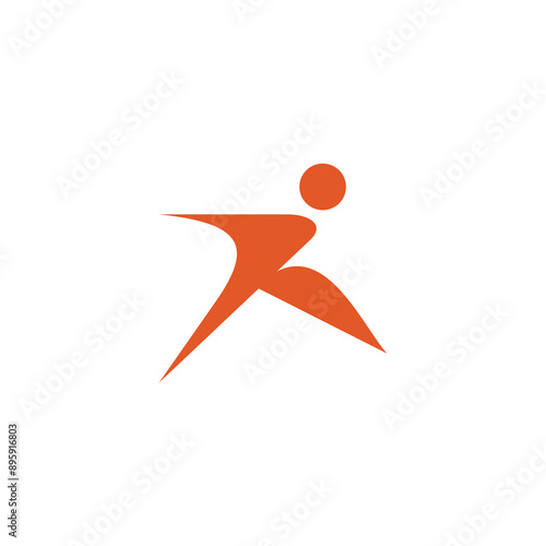 R People Running Logo. Letter R Human Icon. Running Icon