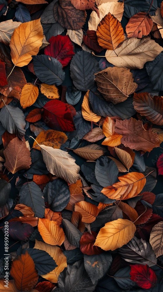 Autumn Leaves Pattern Background, 4K hyperrealistic photo Autumn Leaves Pattern Background, 4K hyperrealistic photo