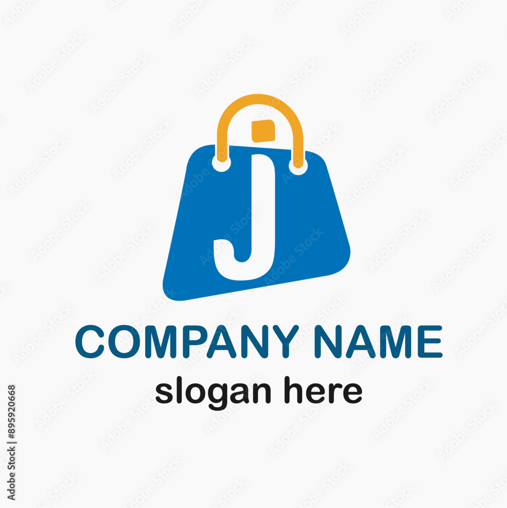 Initial j Letter with Shopping Bag Icon for Online Shop, Online Store Logo Idea Vector Template Initial j Letter with Shopping Bag Icon for Online Shop, Online Store Logo Idea Vector Template