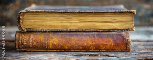 A well-worn book with its pages filled with stories and adventures, its cover worn and its spine cracked. photo