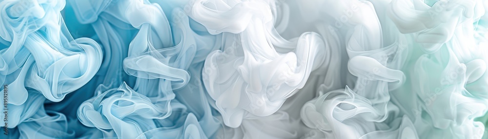 Obraz premium A blue, white, and green swirl of smoke