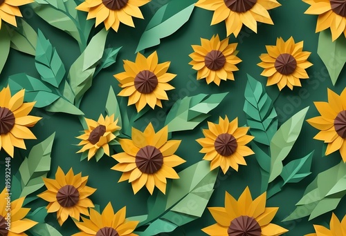 sunflower paper cut background