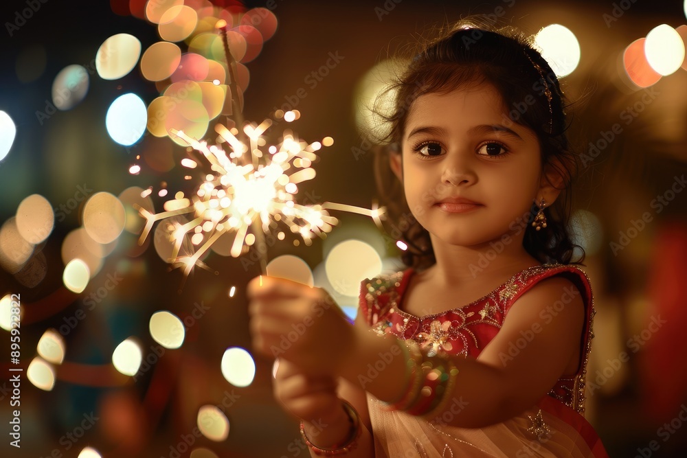 Indian woman holding fulzadi or sparkle in hand and celebrate diwali festival. Indian woman holding fulzadi or sparkle in hand and celebrate diwali festival.