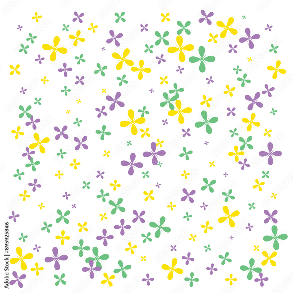 Shamrock or green clover leaves pattern background flat design vector illustration isolated on transparent background. St Patricks Day shamrock symbols decorative elements pattern. Shamrock or green clover leaves pattern background flat design vector illustration isolated on transparent background. St Patricks Day shamrock symbols decorative elements pattern.