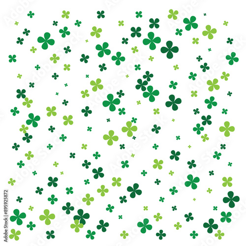 Green shamrock four leaf clover green background seamless pattern green clover, abstract green leaf background for your design, vector art illustration