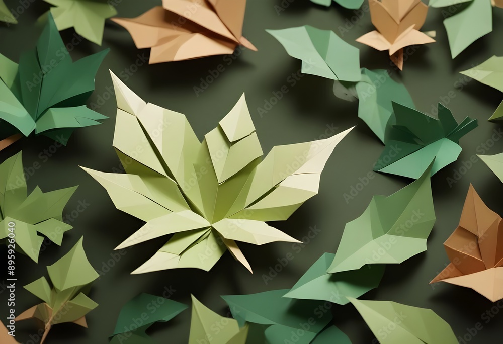 Obraz premium leaves paper cut background