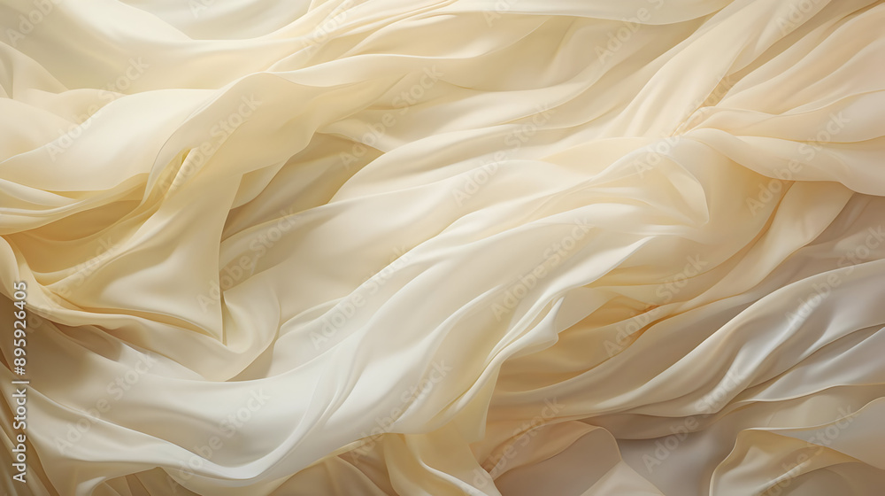 Creamy White Satin Fabric Drapes Illustration Creamy White Satin Fabric Drapes Illustration