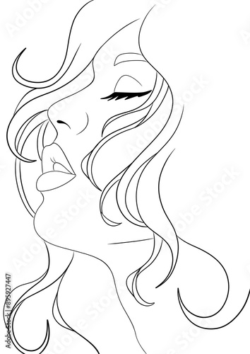 Fototapeta illustration d'un portrait d'une femme sensuel