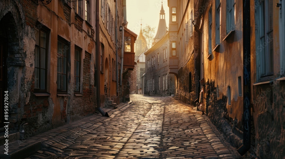 Cobblestone Street in the Old Town Cobblestone Street in the Old Town