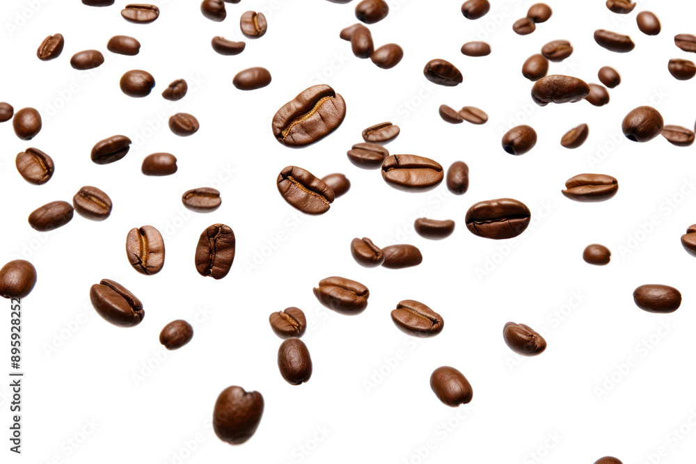PNG Scattered roasted coffee beans white PNG Scattered roasted coffee beans white