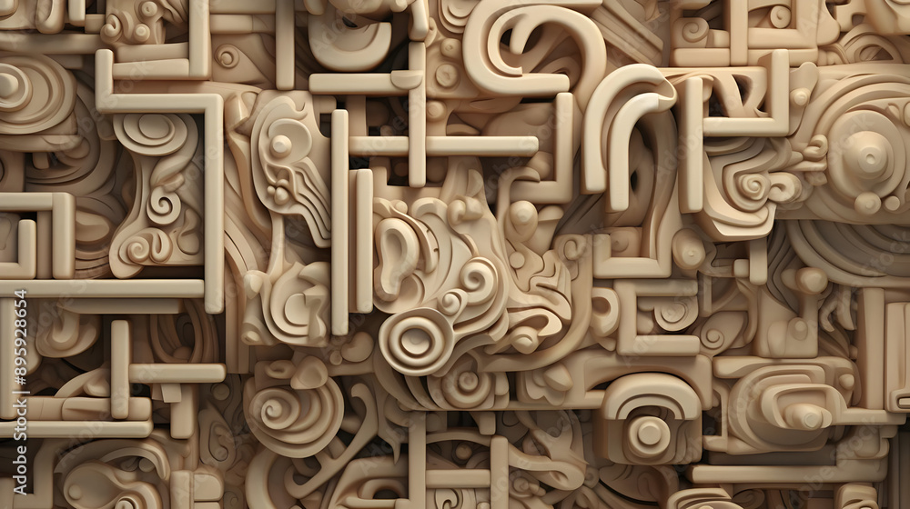 Abstract 3D Beige Geometric Pattern Abstract 3D Beige Geometric Pattern