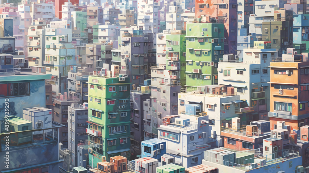 Dense Urban Landscape: A Cityscape of Buildings Dense Urban Landscape: A Cityscape of Buildings