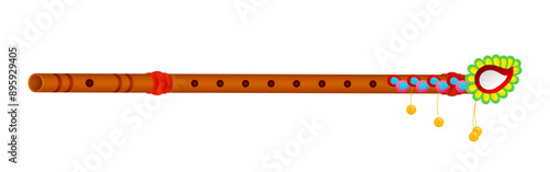 Vector illustration of flute on transparent background