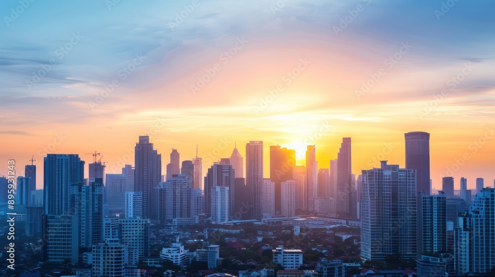 Urban Skyline: Capture the sleek lines and glass facades of a modern city skyline during sunset. Urban Skyline: Capture the sleek lines and glass facades of a modern city skyline during sunset.