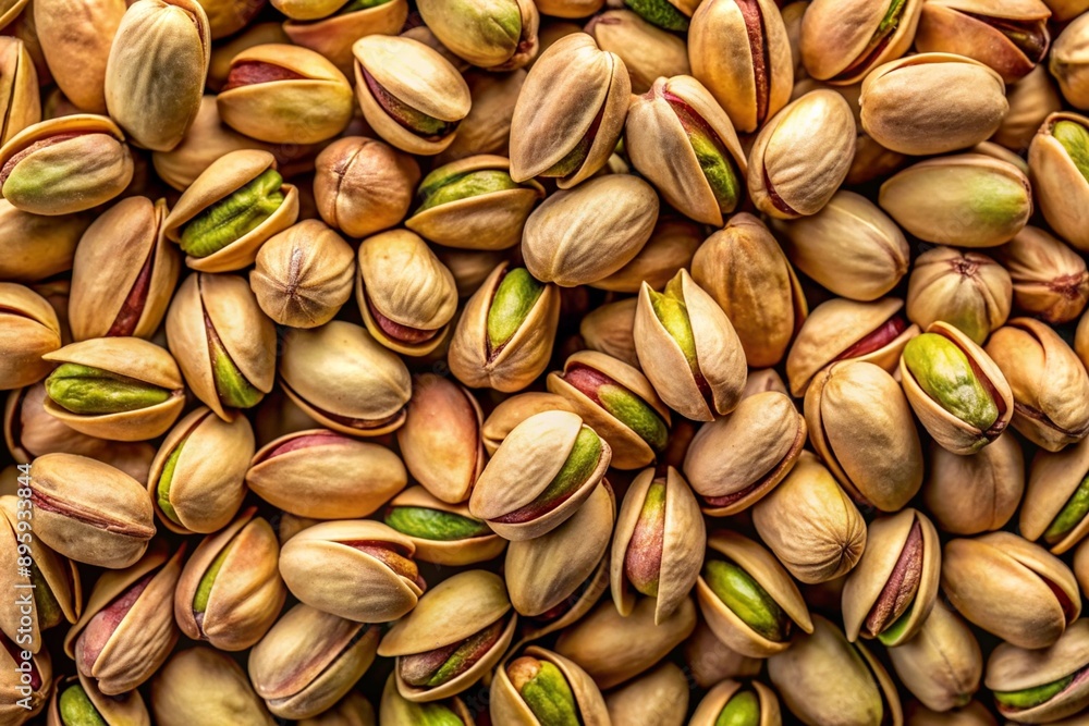 Top view of pistachios on a plain backdrop Top view of pistachios on a plain backdrop