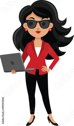 A Vector  Business woman cartoon character