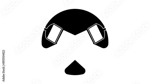 photography studio symbol, black isolated silhouette
