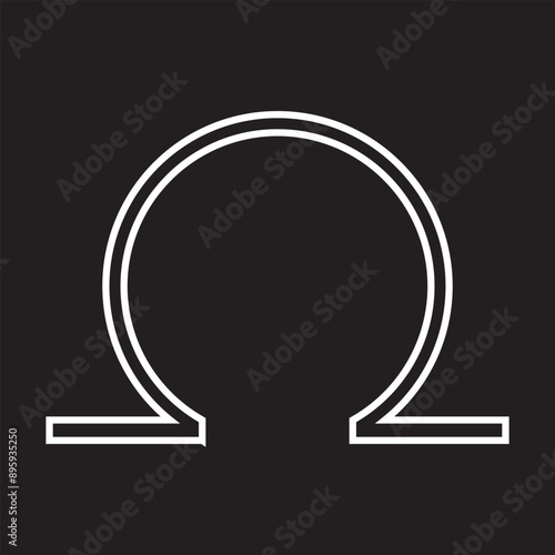 Omega icon silhouette vector art.  vector illustration. EPS 10/AI