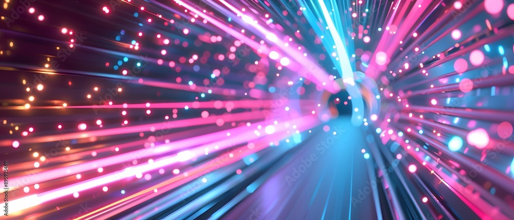 Abstract Neon Lights Tunnel. Abstract Neon Lights Tunnel.