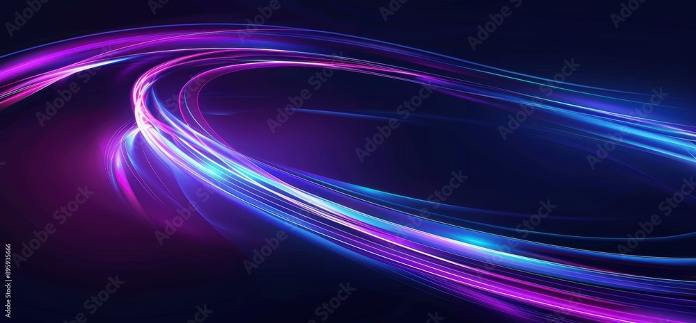 Abstract glowing light swirl ring with blue and p Abstract glowing light swirl ring with blue and p