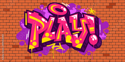 Trendy Street Art Abstract Word Play In Graffiti Urban Style Lettering Vector Illustration Art