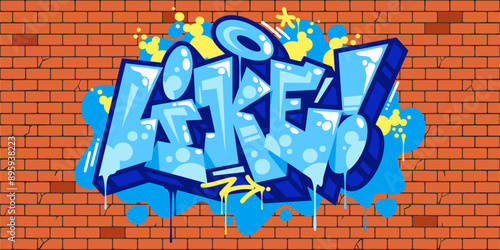 Cool Trendy Street Art Abstract Word Like In Graffiti Urban Style Lettering Vector Illustration Art