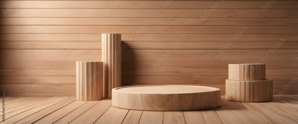 wood podium for display product. Background for cosmetic product branding, identity and packaging inspiration wood podium for display product. Background for cosmetic product branding, identity and packaging inspiration