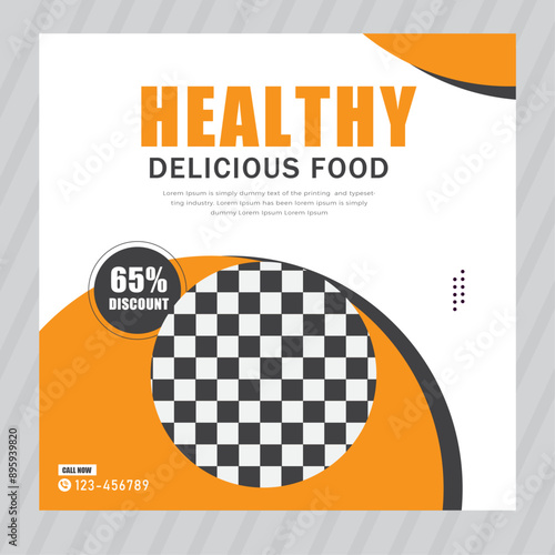 Social media design for food suitable for post restaurant advertising
