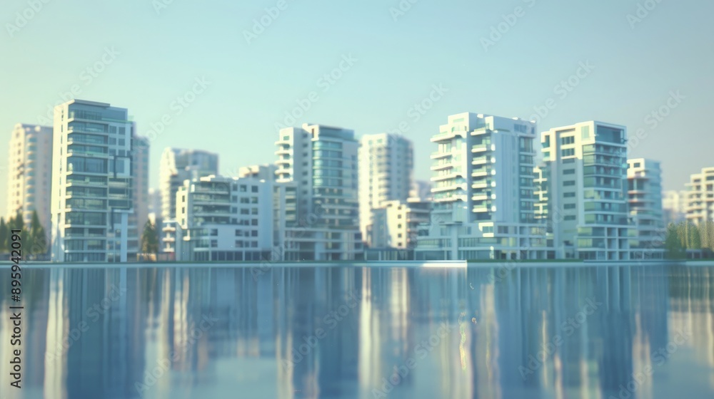 Fototapeta premium A blockchain-powered real estate platform facilitating property transactions through tokenization, enabling fractional ownership and liquidity.