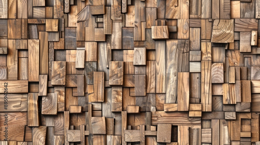 Close up of several vertical wooden planks, each carved with intricate patterns. The wood is weathered and shows signs of age SEAMLESS PATTERN Close up of several vertical wooden planks, each carved with intricate patterns. The wood is weathered and shows signs of age SEAMLESS PATTERN
