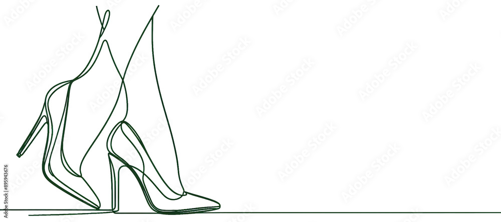 Green elegant shoe. Green elegant shoe.