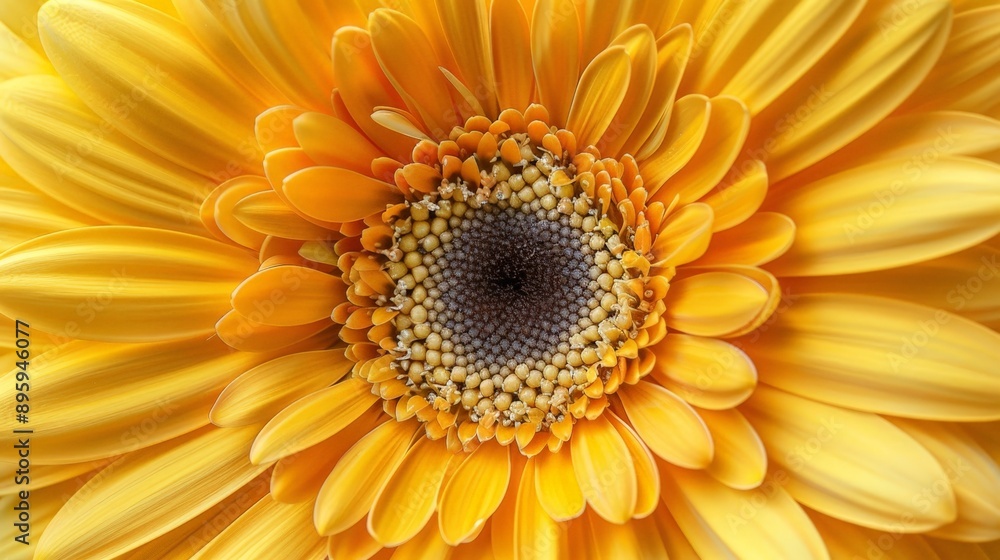 Detailed view of a yellow daisy with bright petals Detailed view of a yellow daisy with bright petals