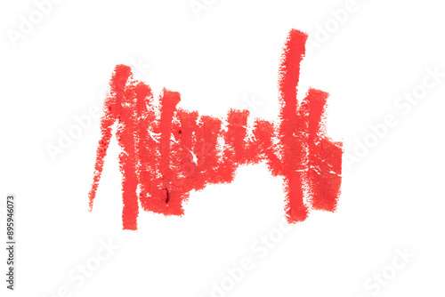 Lip liner stroke on white background